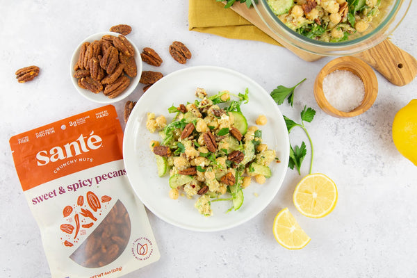 Chickpea Salad with Sweet & Spicy Pecans