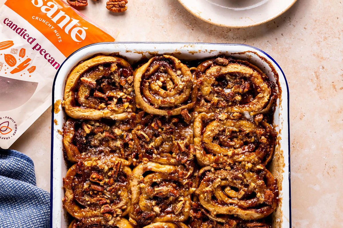 Santé Nuts - Recipe - Gluten-Free Sticky Buns with Candied Pecans