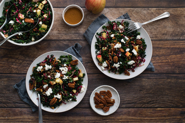 Kale and Lentil Salad with Pecans and Goat Cheese