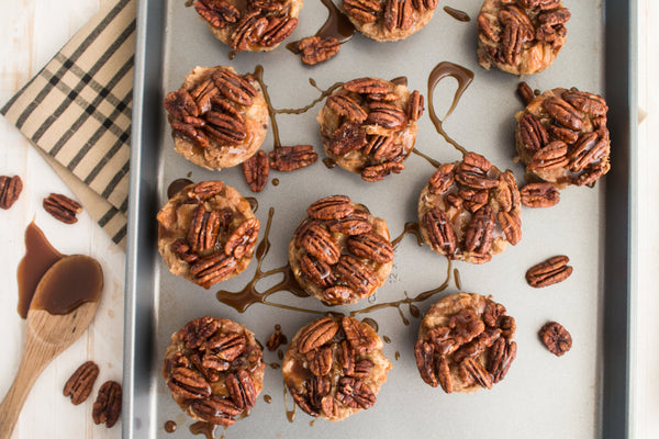 Pecan Pie Bread Puddings with Bourbon Caramel Sauce Recipe
