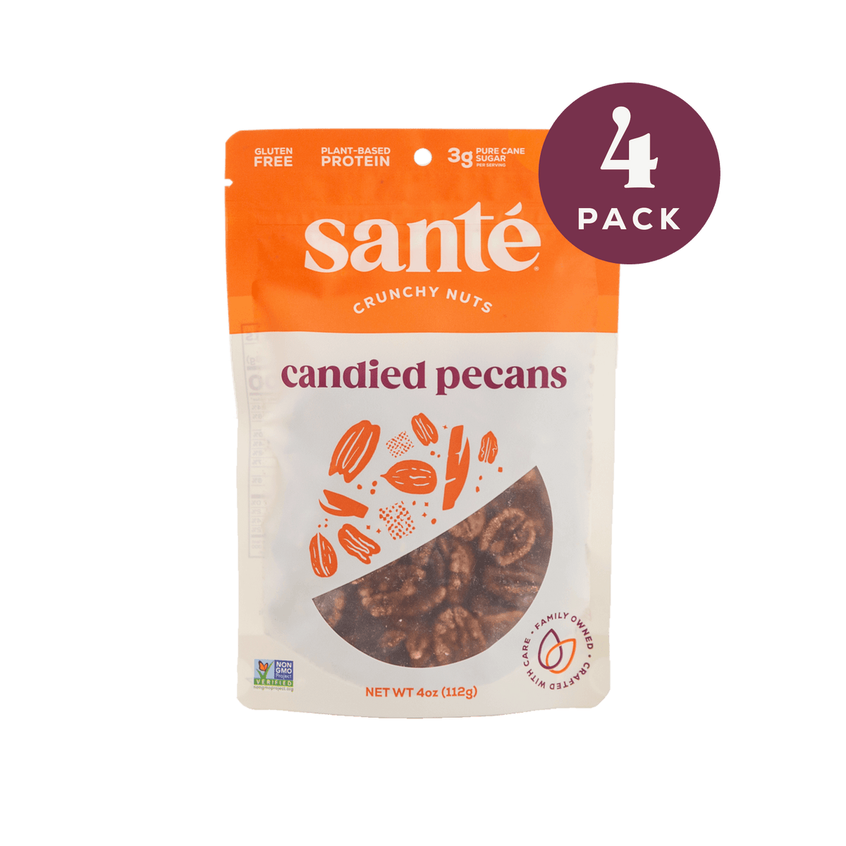 Santé Nuts | Candied Pecans | 4 pack