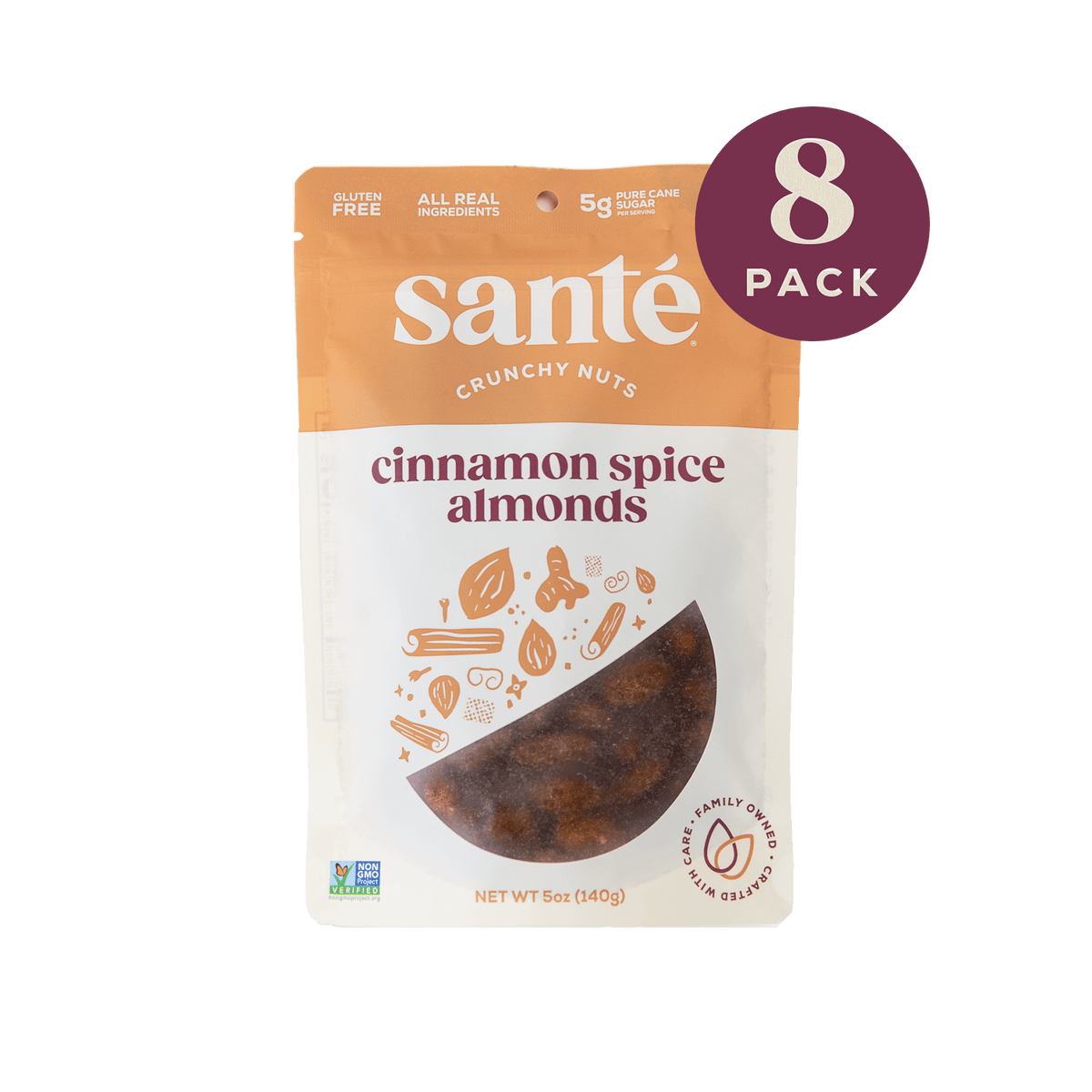Santé Nuts | Cinnamon Spice Almonds - 8 pack