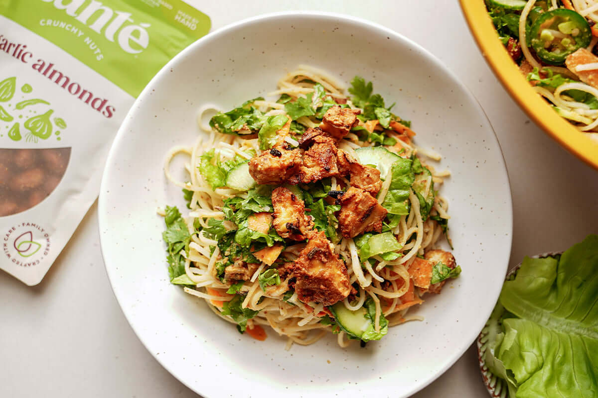 Vermicelli Bowl with Noodles and Garlic Almond Dressing