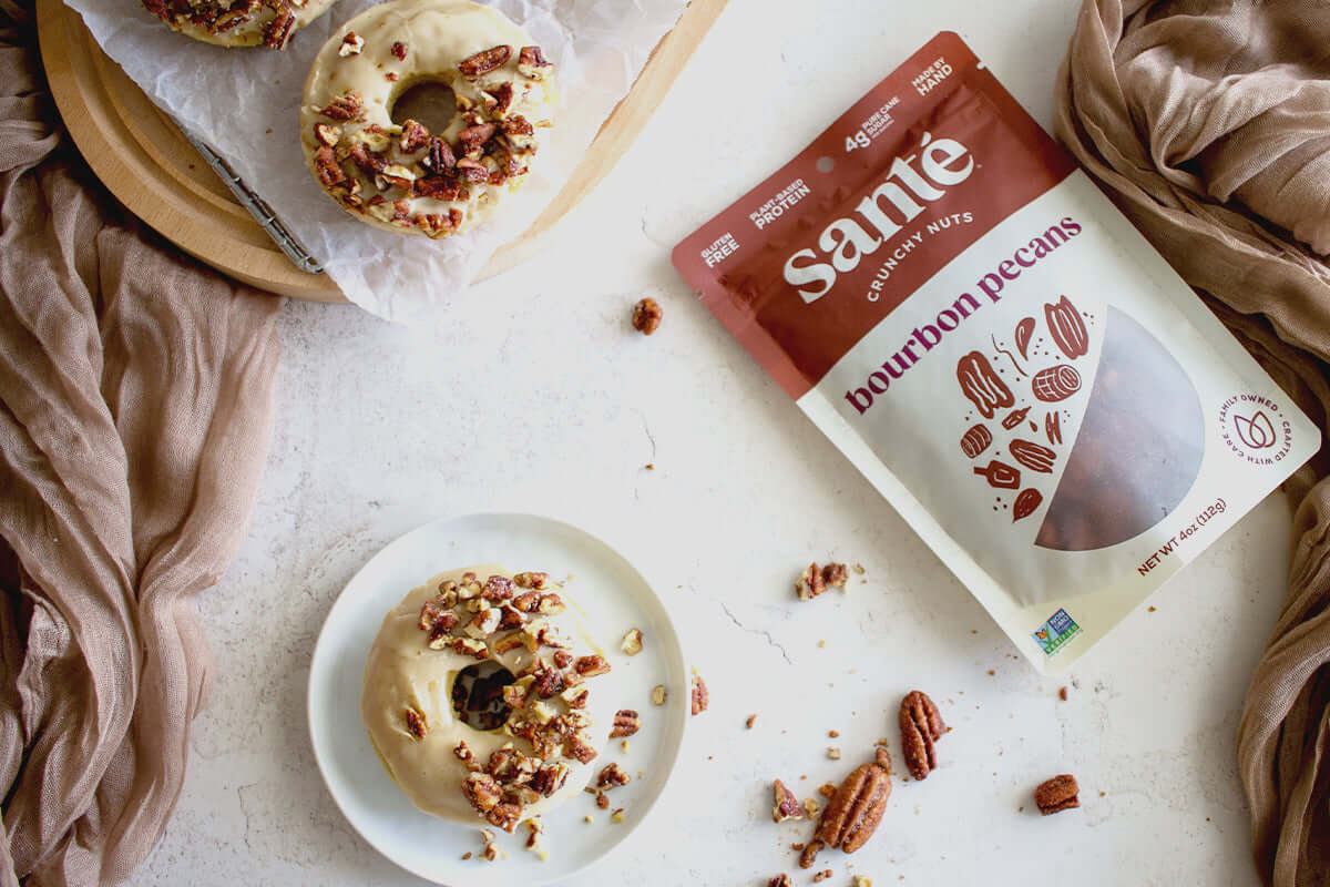 Santé Nuts - Maple Bourbon Pecan Donuts Recipe