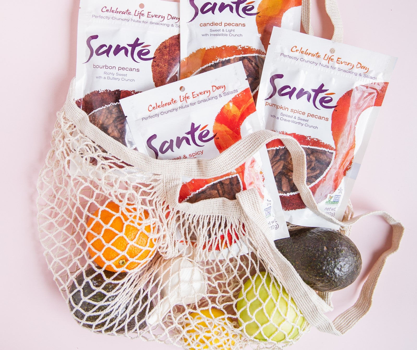  Bags of Santé Nuts in grocery bag