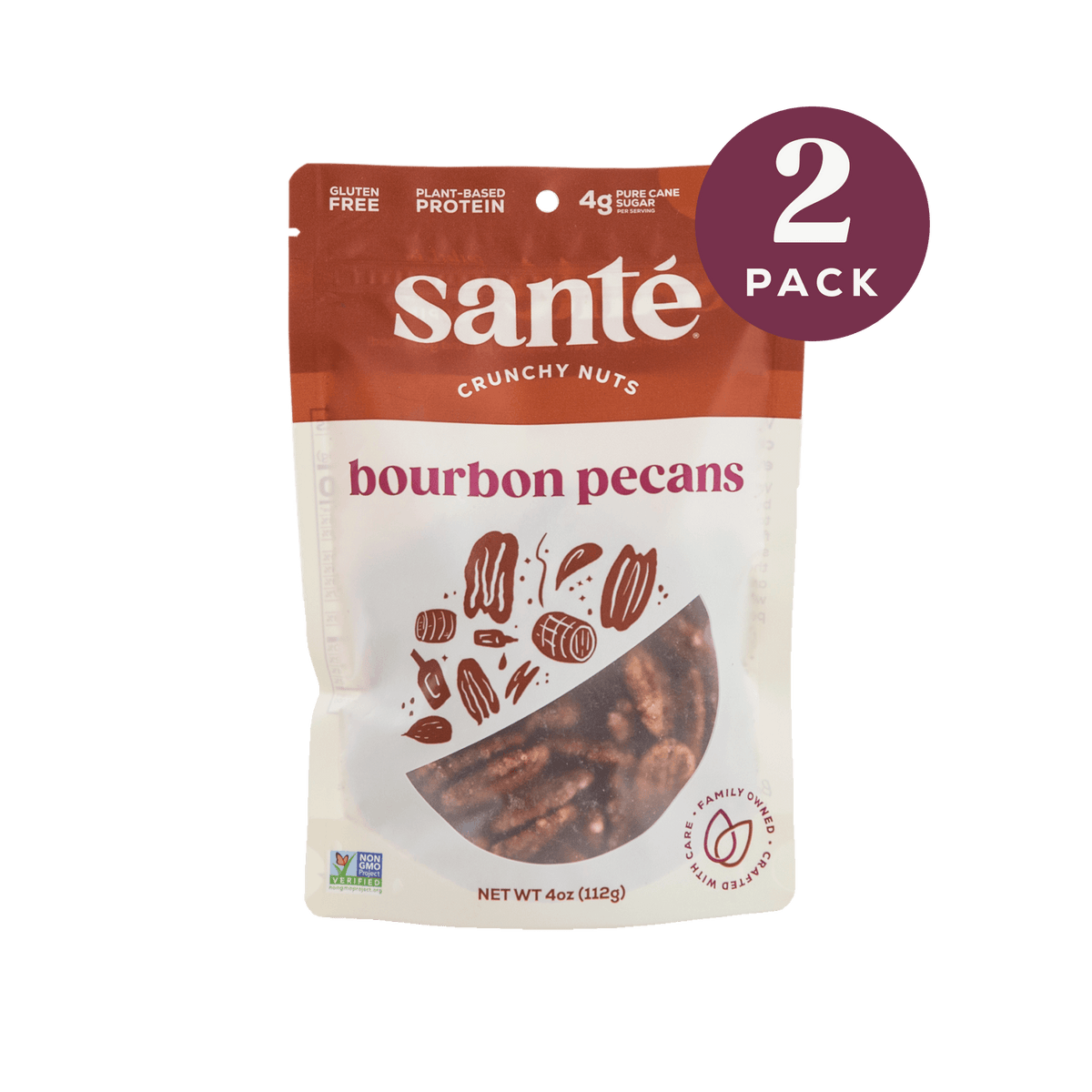 Santé Nuts | Bourbon Pecans | 2 pack
