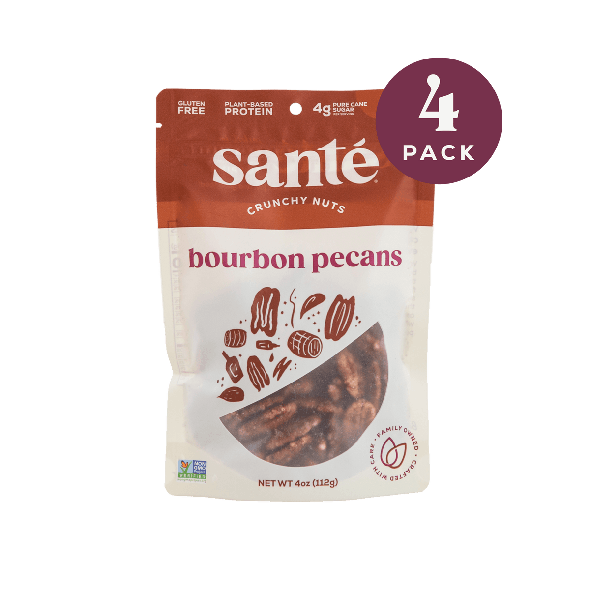 Santé Nuts | Bourbon Pecans | 4 pack