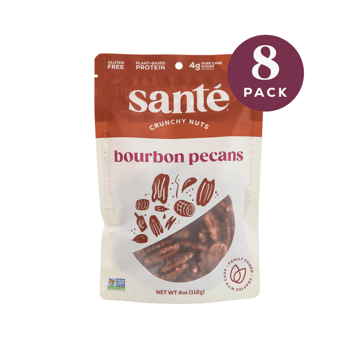 Santé Nuts | Bourbon Pecans | 8 pack