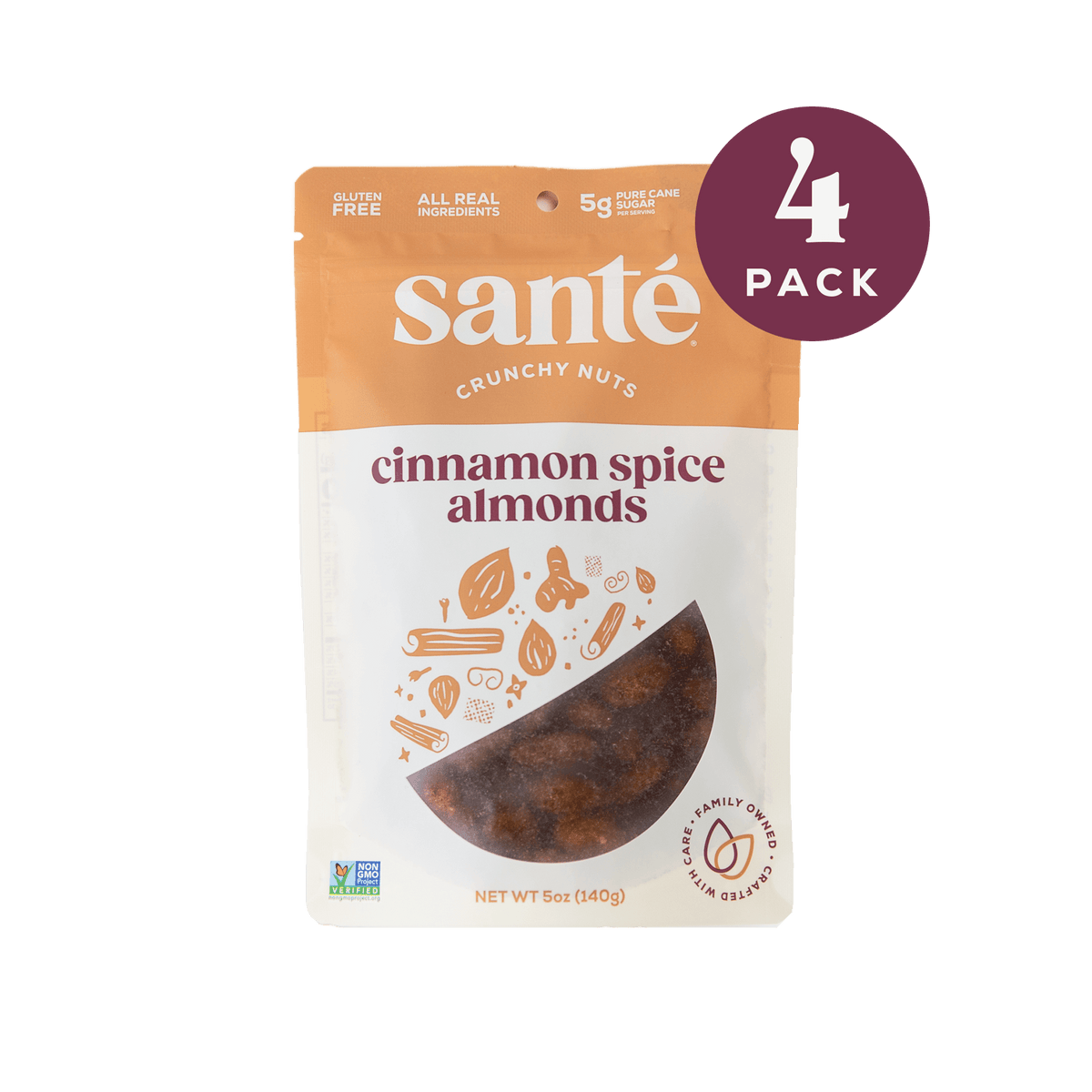 Santé Nuts | Cinnamon Spice Almonds - 4 pack