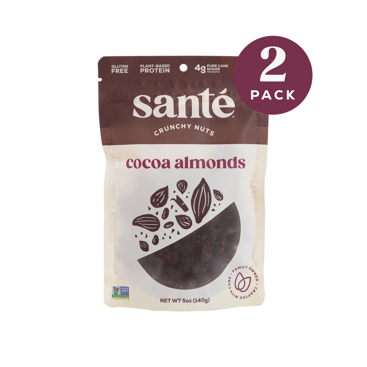 Santé Nuts | Cocoa Almonds | 2 pack