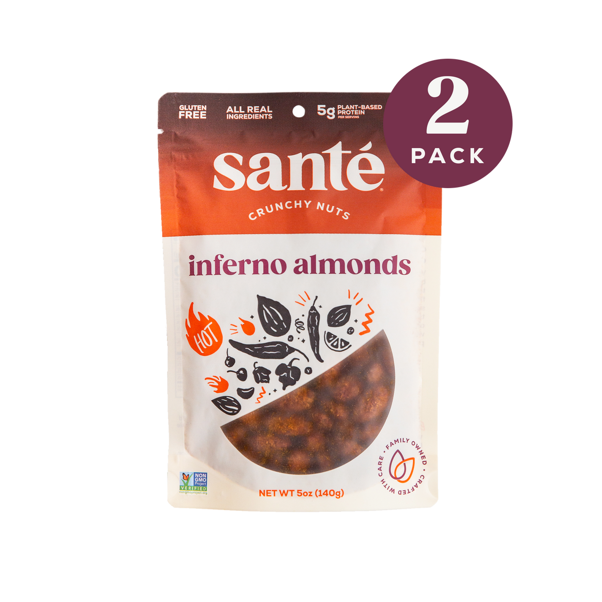Santé Nuts | Inferno Almonds - 2 pack