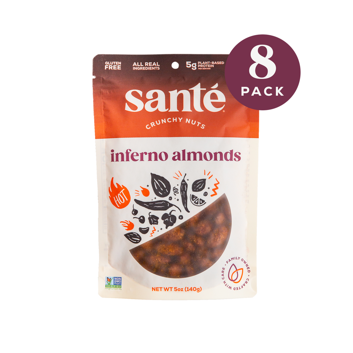 Santé Nuts | Inferno Almonds - 8 pack