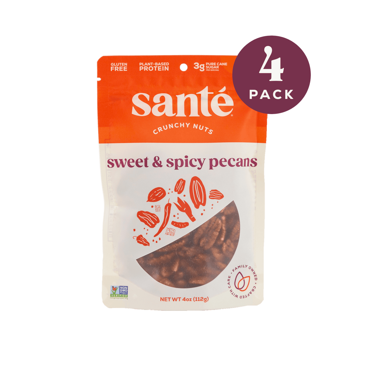 Santé Nuts | Sweet Spicy Pecans | 4 pack