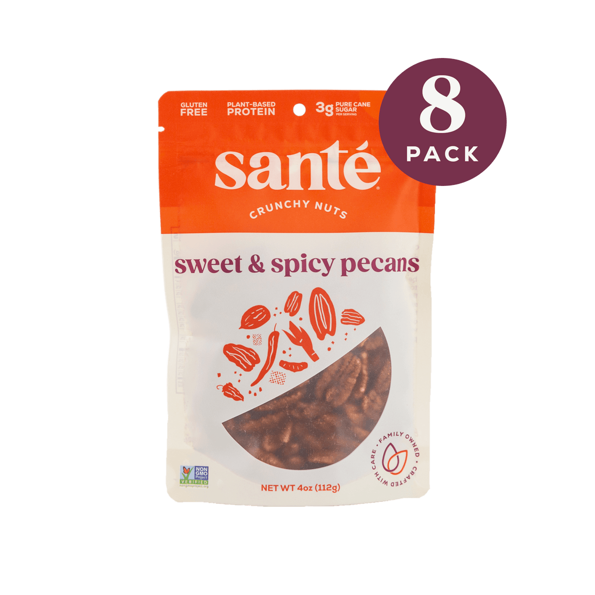Santé Nuts | Sweet Spicy Pecans | 8 pack