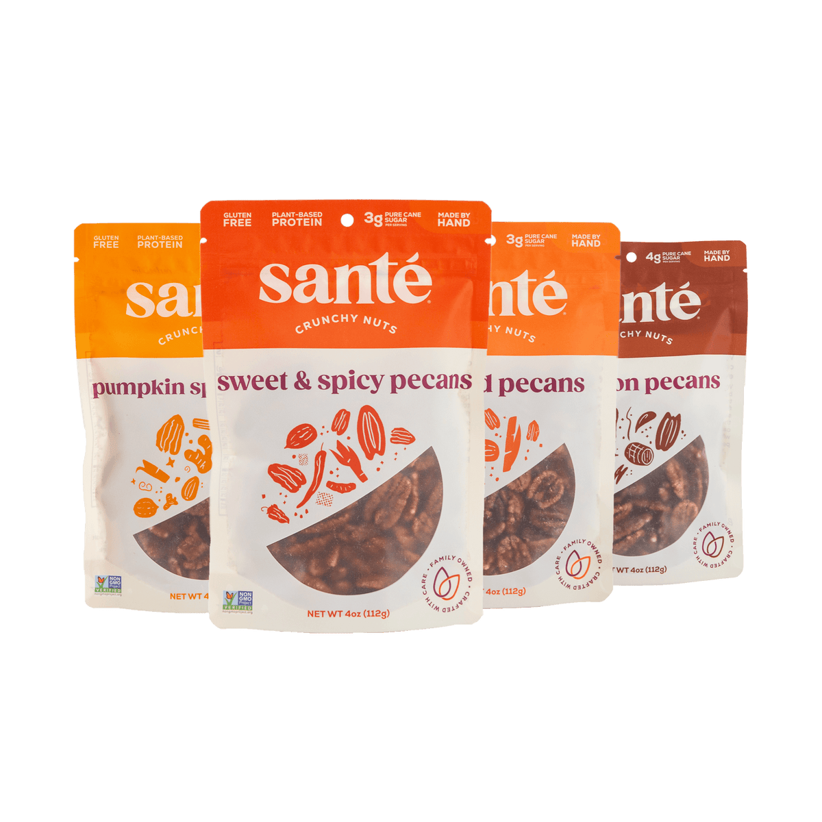 Santé Nuts | Pecan Variety Pack | Gourmet Roasted Nuts